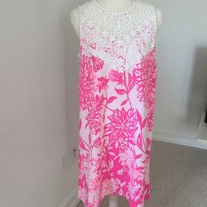 Pink Floral Lace Dress